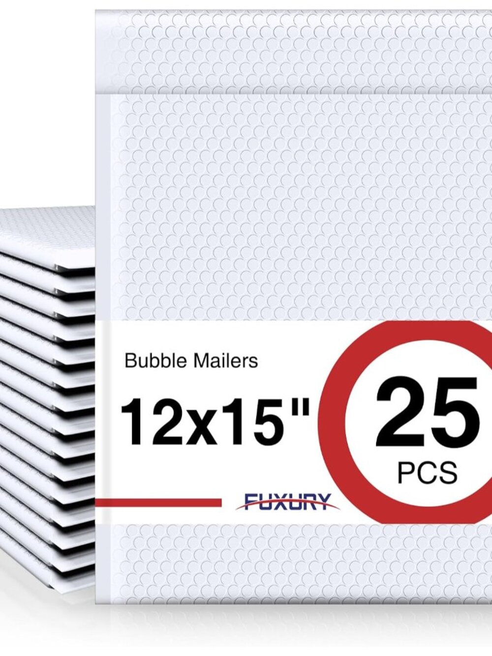 Bubble Mailers 12x15" White Padded Envelopes 25 Pack Self-Seal